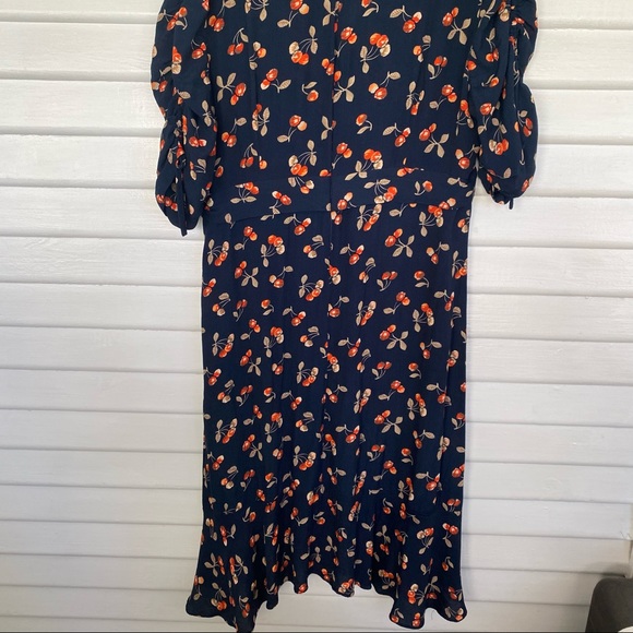 ‘Angel’ Vintage Style Cherry Patterned Navy Dress - Picture 9 of 12